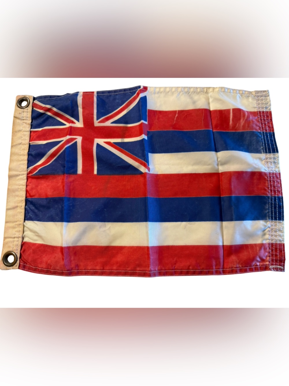 Vintage Nautical Hawaiian State Flag in Nylon with Grommets on Canvas